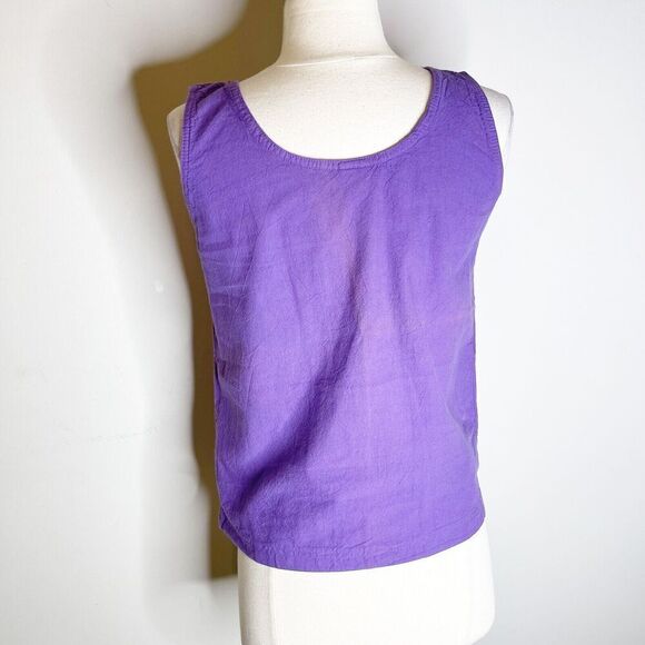 Vintage 90s S Small Tank Top Purple Sport Surf Beach Cotton Wacky Hip Hop Active - Picture 11 of 16